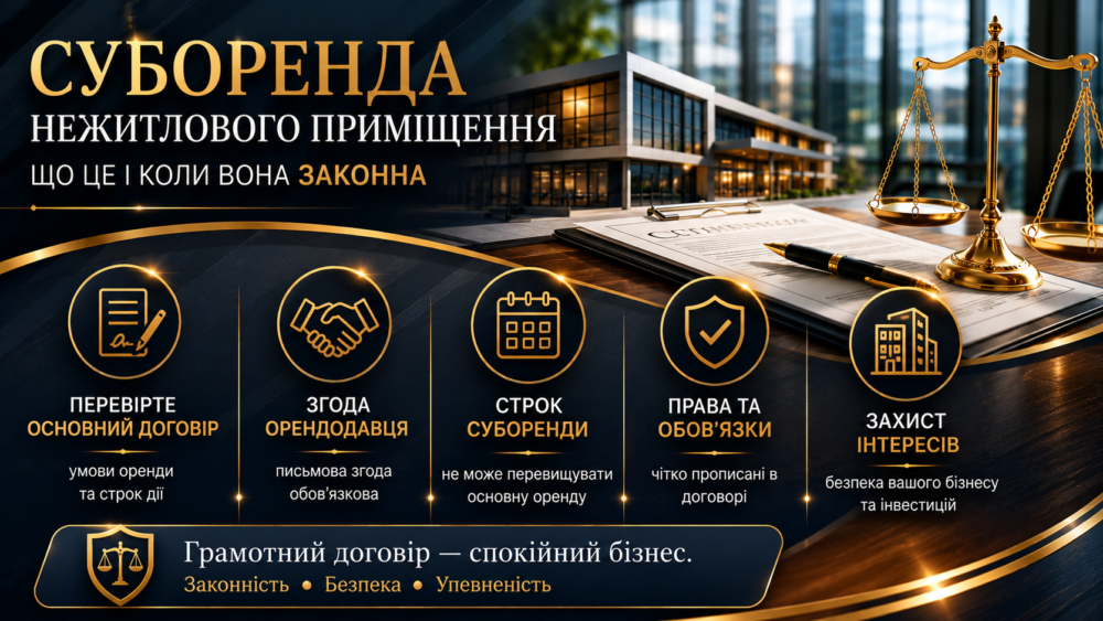 Суборенда нежитлового приміщення 4 Суборенда нежитлового приміщення