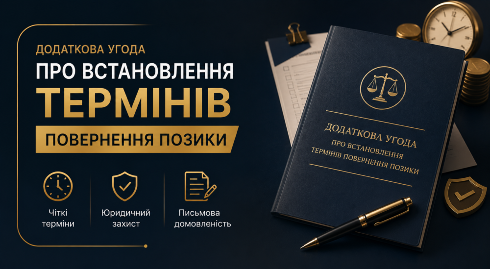 Додаткова угода про встановлення термінів повернення позики