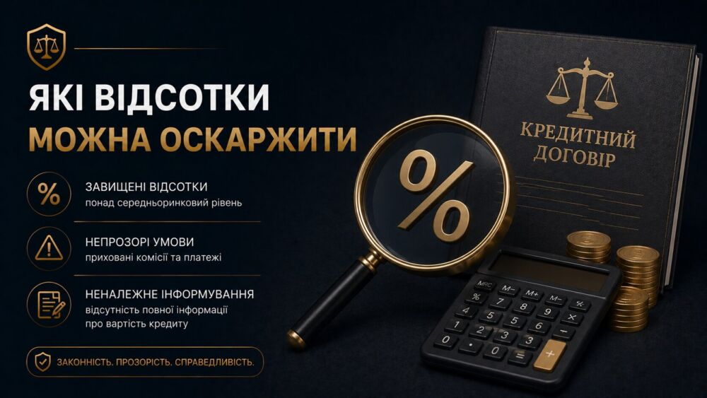 Оскарження відсотків за кредитом